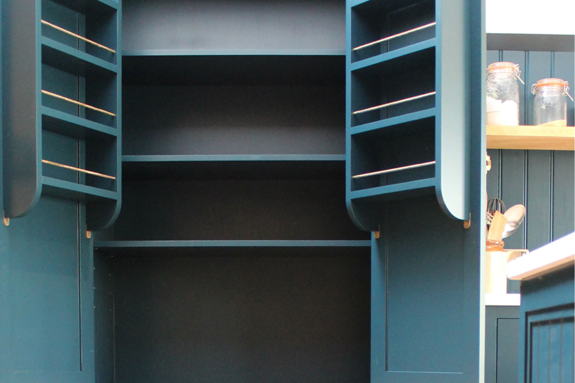 Howard Butler Shaker Kitchen open unit in Blue